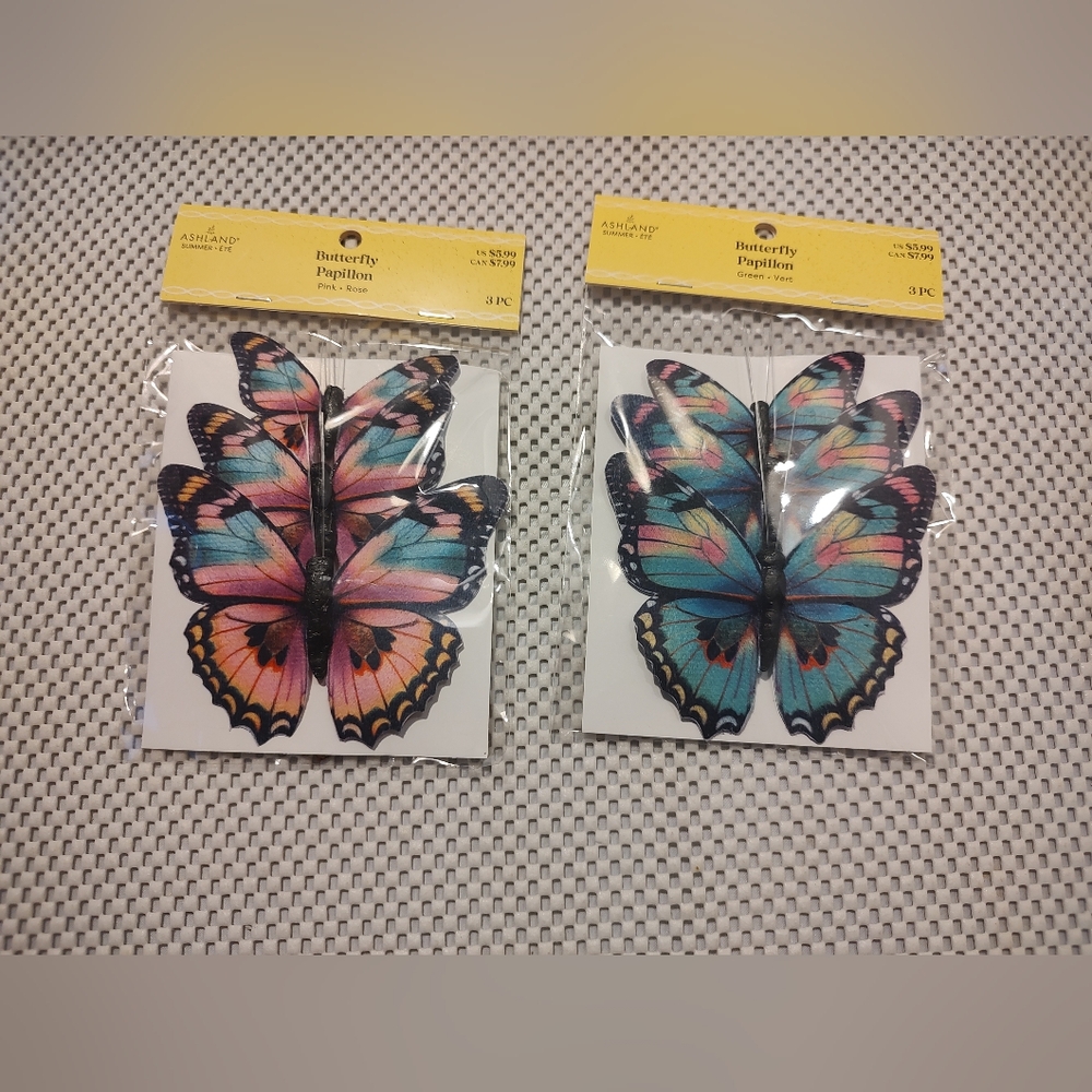 Paper Butterflies Pink & Green Bundle Scrapbooking Ashland Summer NWT